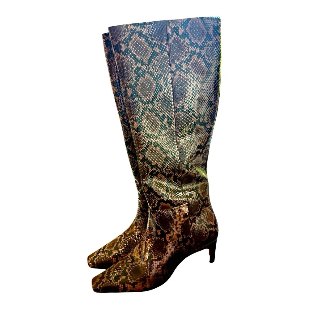 NEW Antonio Melani Snake Patent Leather Standard Tall Dress Boot Size 6 - Picture 9 of 15